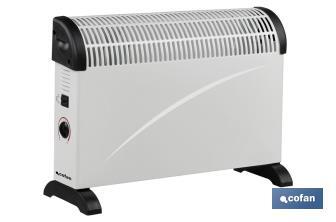 Convector radiante | Potencia: 2000 W | Termostato regulable | Seguridad antivuelco | Ideal para estancias medianas - Cofan