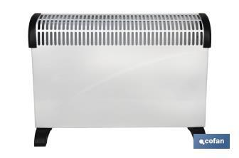 Convector radiante | Potencia: 2000 W | Termostato regulable | Seguridad antivuelco | Ideal para estancias medianas - Cofan