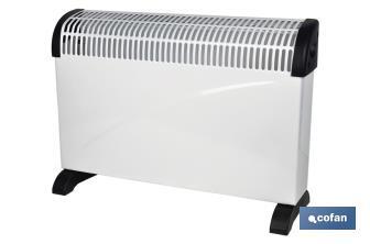 Convector radiante | Potencia: 2000 W | Termostato regulable | Seguridad antivuelco | Ideal para estancias medianas - Cofan