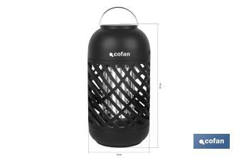 Lámpara LED antiinsectos | Potencia: 5 W | Descarga Eléctrica: 800-1000 V  | Área: 60 m² | Protégete contra los insectos - Cofan