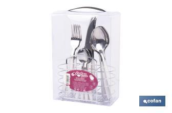 Set de 24 cubiertos de acero Inoxidable | Diferentes colores | Diseño Moderno y Funcional - Cofan