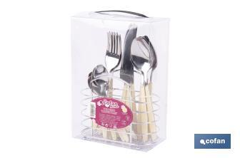 Set de 24 cubiertos de acero Inoxidable | Diferentes colores | Diseño Moderno y Funcional - Cofan