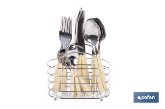Set de 24 cubiertos de acero Inoxidable | Diferentes colores | Diseño Moderno y Funcional - Cofan
