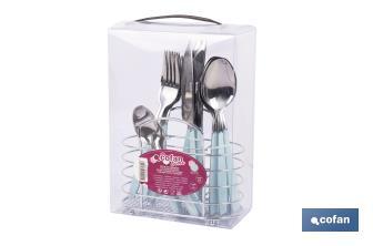 Set de 24 cubiertos de acero Inoxidable | Diferentes colores | Diseño Moderno y Funcional - Cofan