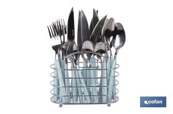 Set de 24 cubiertos de acero Inoxidable | Diferentes colores | Diseño Moderno y Funcional - Cofan