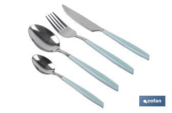 Set de 24 cubiertos de acero Inoxidable | Diferentes colores | Diseño Moderno y Funcional - Cofan