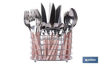 Set de 24 cubiertos de acero Inoxidable | Diferentes colores | Diseño Moderno y Funcional - Cofan