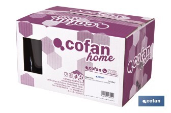Pack de 6 vasos de combinado | Material: vidrio transparente | Capacidad: 47 cl | Calidad profesional | Ideales para cubatas, agua, cerveza, refrescos - Cofan
