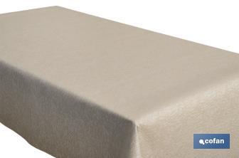 Nappe en tissu résiné antitache | Conception moderne | Couleur : beige et blanc | Matériaux : coton et polyester | Disponible en plusieurs dimensions - Cofan