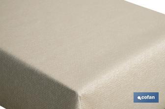 Nappe en tissu résiné antitache | Conception moderne | Couleur : beige et blanc | Matériaux : coton et polyester | Disponible en plusieurs dimensions - Cofan
