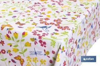 Rollo de hule de mariposas | Impermeable | Protección y estilo para la mesa - Cofan