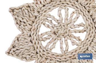 Bajoplatos en forma de estrella | Packs de 6 unidades de salvamanteles individuales | Material: fibra natural | Diámetro: 30 cm | Decoración única y protección para la mesa - Cofan