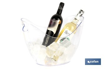 Cubitera transparente para mantener fría la bebida | Capacidad: 8 litros | Para fiestas, eventos y restauración - Cofan