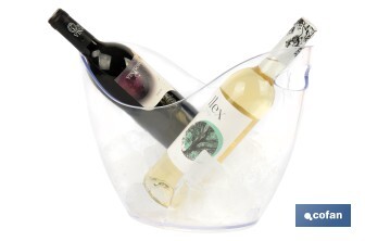 Cubitera transparente para mantener fría la bebida | Capacidad: 8 litros | Para fiestas, eventos y restauración - Cofan