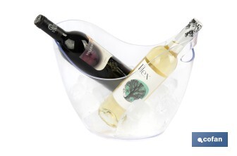 Cubitera transparente para mantener fría la bebida | Capacidad: 8 litros | Para fiestas, eventos y restauración - Cofan