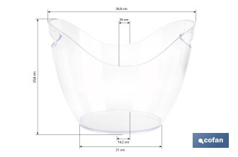 Cubitera transparente para mantener fría la bebida | Capacidad: 8 litros | Para fiestas, eventos y restauración - Cofan