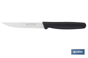 Pack de 25 cuchillos de cocina microdentados | Mango ergonómico | Hoja inoxidable de 10,5 cm - Cofan