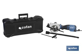 Mini scie circulaire électrique | Dimension Ø115mm pour couper du bois, des plastiques et du métal mou | 705W Ø115mm - Cofan