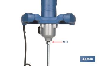Misturador elétrico | Agitador M14 | Vareta misturadora incluída | 2 velocidades | Potência: 1400 W - Cofan