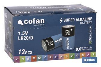 Pilas Alcalinas - LR20 D/1,5V - Cofan