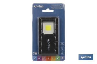 Linterna Magnética Led I Tamaño de bolsillo I Resistente al agua y a impactos I 3W I 150 Lm - Cofan