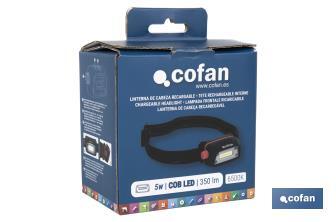 Linterna de cabeza recargable - Cofan