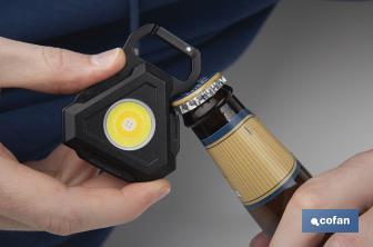 Mini Cob Led Rechargeable Flashlight | Mini LED work light with hook and extra strong magnet - Cofan