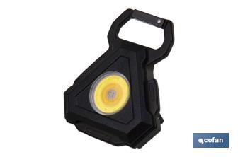 Linterna pequeña Cob Led Recargable | Mini linterna led con gancho para colgar e imán extra fuerte - Cofan