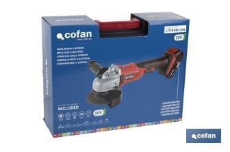 Meuleuse à batterie Lithium-ion | 18V | Convient aux disques de ø115mm - Cofan