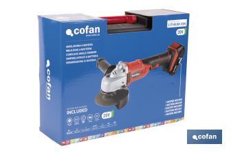 Meuleuse à batterie Lithium-ion | 18V | Convient aux disques de ø115mm - Cofan