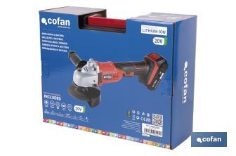 Meuleuse à batterie Lithium-ion | 18V | Convient aux disques de ø115mm - Cofan