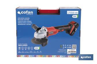 Meuleuse à batterie Lithium-ion | 18V | Convient aux disques de ø115mm - Cofan