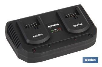 Chargeur de Batteries Double | Charge rapide | 2x3,5A - 18V - Cofan