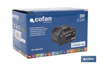 Kit de motosierra a batería con dos baterías de litio 20 V 4.0 Ah | Motosierra sin escobillas | Espada de 10" | Eficiencia y precisión en cortes de madera - Cofan