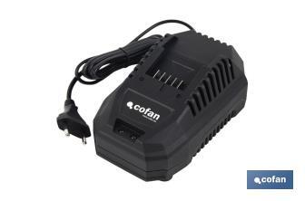 Cargador de batería de alta eficiencia: 20 V 4,5 A | Compatibilidad con sistema 1 For All | Tecnología de carga inteligente - Cofan