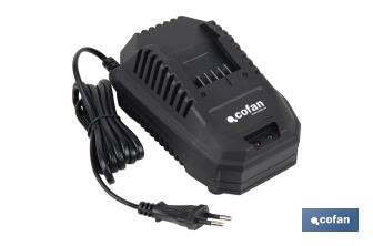 Cargador de batería de alta eficiencia: 20 V 4,5 A | Compatibilidad con sistema 1 For All | Tecnología de carga inteligente - Cofan