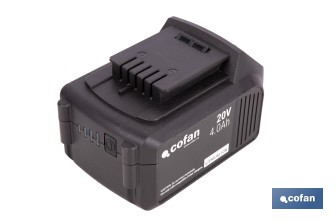 Pack de cargador 20 V 4.5 A + Batería 20 V 4.0 Ah Li-Ion | Compatible con sistema 1 for All | Protección contra sobrecarga y larga duración - Cofan