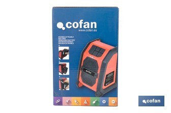 Cassa Bluetooth a batteria | 2 x 2,5W | 18V | Con entrata USB - Cofan