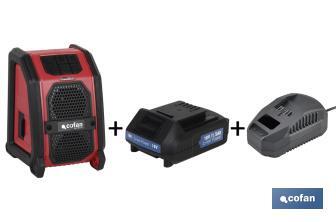 Pack Altavoz Bluetooth + Batería 1.5Ah + Cargador - Cofan