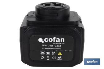 Batterie rechargeable pour sécateur | Puissance : 25 V 2.0 Ah - Cofan