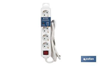 Power strip with 5 outlets | Cable of 1.4m in length | Power switch - Cofan