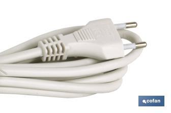 Prolongador de cable bipolar | Apto para enchufe de tipo espiga | Cable de 3 y 5 metros color blanco - Cofan