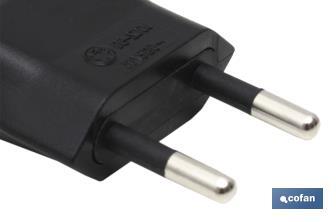 Two-pole plug | 10A - 250V | Black - Cofan