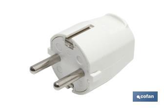 Two-Pole Schuko Plug | 16A - 250V | White - Cofan