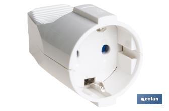 Mobile protective contact coupling with two-poles | White | 16A - 250V - Cofan