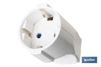 Base móvil enchufe bipolar | Color blanco | 16 A - 250 V - Cofan