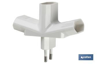 Adaptador Multivía Triple | Tipo Espiga | 3 vías | 10 A - 250 V - Cofan