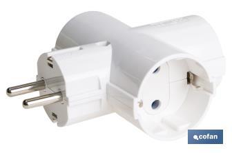 Adaptador triplo Schuko 2P+T | Cor Branco | 16 A - 250 V - Cofan