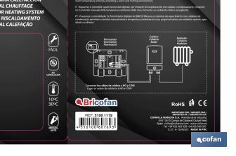 Digital thermostat | Heating | Digital temperature control | Size: 100 x 80 x 40mm - Cofan