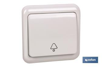 Flush mounted door bell switch | Pacific Model | 10A - 250V | White - Cofan